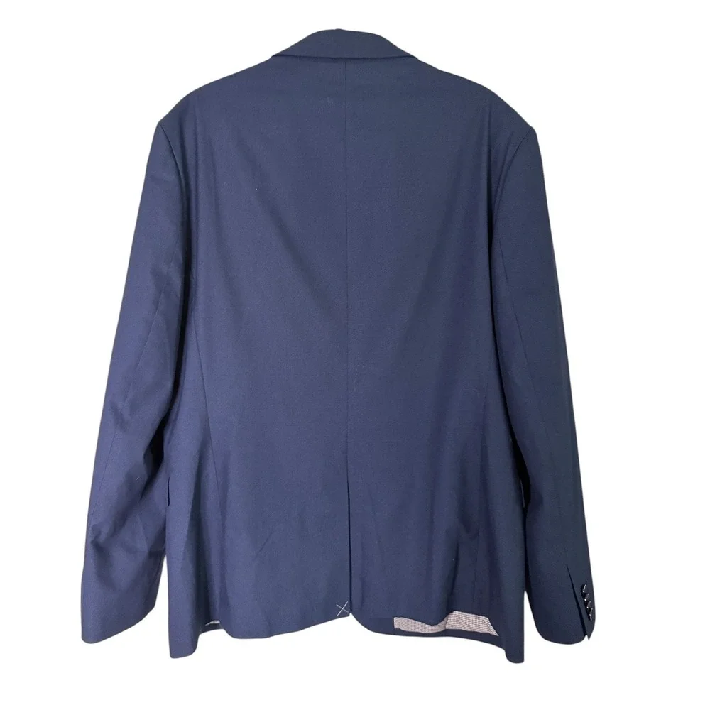 Express Mens Navy Blue Extra Slim Fit Stretch Cotton Blazer Sport Coat 44R